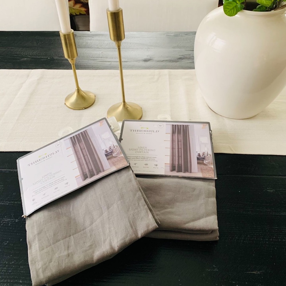 Threshold linen window panels 95”